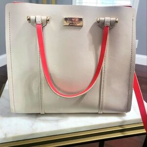 Kate Spade Pumice and Adventure Hot pink Arbour Hill Kyra Convertible Tote